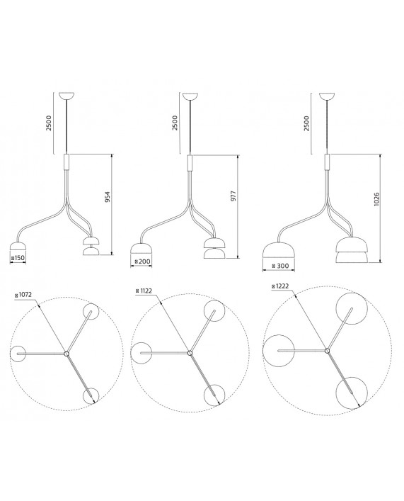 Zero Curve Cluster Metal Single Pendant Lamp